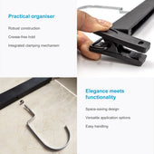 Lade das Bild in den Galerie-Viewer, Intirilife Hosenbügel Schwarz - 10 Stück Antirutsch Hosenbügel aus Kunststoff und Metall für Röcke Hosen - 31 x 3 x 15,5 cm - verstellbare Klammer, Kleiderbügel Klemmbügel Rockbügel Hosen Spanner