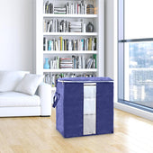 Lade das Bild in den Galerie-Viewer, Intirilife 4x Aufbewahrungstaschen in Grau - 59.5 x 37.5 x 34 cm - Organizer Box, faltbar für Kleidung, Kissen, Decken, Aufbewahrung im Schrank