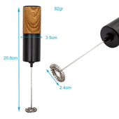 Lade das Bild in den Galerie-Viewer, Intirilife Elektrischer Milchaufschäumer in Holzoptik - Batteriebetriebener Handaufschäumer, Milchschaumerzeuger für Kaffee, Latte Macchiato, Cappuccino, heiße Schokolade