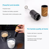 Lade das Bild in den Galerie-Viewer, Intirilife Elektrischer Milchaufschäumer in Holzoptik - Batteriebetriebener Handaufschäumer, Milchschaumerzeuger für Kaffee, Latte Macchiato, Cappuccino, heiße Schokolade