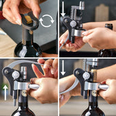 Lade das Bild in den Galerie-Viewer, Intirilife 9-teiliges Sommelier Set Zubehör für Wein in einer eleganten Holzkiste - 27 x 22 x 7 cm - Weinöffner Korkenzieher Außgießer und vieles mehr