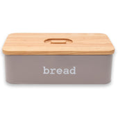 Lade das Bild in den Galerie-Viewer, Intirilife Brotbox Brotkasten mit Deckel in Grau - 42.8 x 22.7 x 13.7 cm - Aufbewahrungs Box Korb Behälter für Brot Brötchen Gebäck