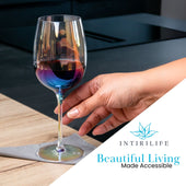 Lade das Bild in den Galerie-Viewer, Intirilife Wein Glas mit Regenbogen Schimmer und Wellenform - 440 ml Füllmenge