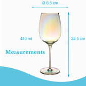 Lade das Bild in den Galerie-Viewer, Intirilife Wein Glas mit Regenbogen Schimmer und Wellenform - 440 ml Füllmenge