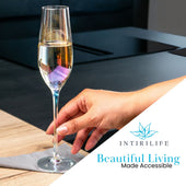 Lade das Bild in den Galerie-Viewer, Intirilife Champagner Glas mit Regenbogen Schimmer und Wellenform - 200 ml Füllmenge