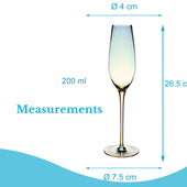 Lade das Bild in den Galerie-Viewer, Intirilife Champagner Glas mit Regenbogen Schimmer und Wellenform - 200 ml Füllmenge