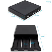 Lade das Bild in den Galerie-Viewer, Intirilife Kaffee Kapselhalter mit 3 Schubladen in Schwarz - 34.2 x 32.6 x 6.4 cm - Box kompatibel mit Nesspresso (48 Stück) oder K-Cup (36 Stück) Aufbewahrungsbox für die meisten Kaffee Kapseln Pads