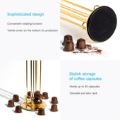 Lade das Bild in den Galerie-Viewer, Intirilife Kaffee Kapselhalter kompatibel mit Nespresso Kapseln (40 Stück) aus Eisen in Gold - 11.5 x 37.5 cm - 360 Grad Rotierbarer Kapselständer Aufbewahrung für Kaffee Kapseln Pads