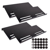 Lade das Bild in den Galerie-Viewer, Intirilife Gewürzregal für die Schublade aus Acryl in Schwarz mit Etiketten - Steckbar 57 - 15.5 x 30 x 3.8 cm - Erweiterbar Gewürzeinsatz 4 Stück Organizer Halter für Schubladen Ordnungssystem