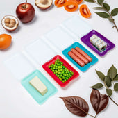 Lade das Bild in den Galerie-Viewer, Intirilife 4x Aufschnittboxen Set - Außen 25 x 17 x 3.2 cm - Innen 21.5 x 14.5 x 1.5/2.5 cm - Mehrweg Frischhalte Aufschnitt Dosen Stapelbar BPA-frei spülmaschinengeeignet