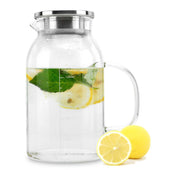 Lade das Bild in den Galerie-Viewer, Intirilife Karaffe mit Filter und Skala bis 1.5 L - Krug aus Borosilikatglas mit Henkel und herausnehmbarem Filter-Deckel hitzebeständig geeignet für heiße und kalte Getränke Tee Kaffee Wasser uvm.