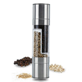 Lade das Bild in den Galerie-Viewer, Intirilife Pfeffermühle in SILBER TRANSPARENT - 22 x 5.3 cm - 2 in 1 Grinder Handmühle aus Kunststoff und Edelstahl für die Küche perfekt geeignet zum Mahlen und Zerkleinern von Pfeffer