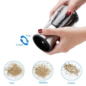 Lade das Bild in den Galerie-Viewer, Intirilife 2er Set Gewürzmühle in SILBER TRANSPARENT - 13.5 x 6.5 cm - 2x Grinder Handmühle aus Glas und Edelstahl für die Küche perfekt geeignet zum Mahlen und Zerkleinern von Pfeffer Salz Gewürzen