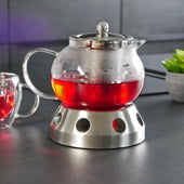 Lade das Bild in den Galerie-Viewer, Intirilife Teekanne mit Filter in KLAR - 800ml Glaskanne aus Borosilikatglas mit Siebeinsatz hitzebeständig geeignet für heiße und kalte Getränke, Tee, Kaffee, Wasser uvm.