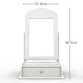 Lade das Bild in den Galerie-Viewer, Intirilife Schmuckkästchen 59x32x29 cm in BLÜTEN WEISS - 2-in-1 Schmuckschatulle und Tischspiegel mit Schublade zur Schmuck-Aufbewahrung - Schmuckbox Schmuckschränkchen Organizer