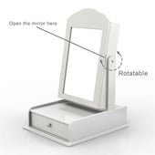 Lade das Bild in den Galerie-Viewer, Intirilife Schmuckkästchen 59x32x29 cm in BLÜTEN WEISS - 2-in-1 Schmuckschatulle und Tischspiegel mit Schublade zur Schmuck-Aufbewahrung - Schmuckbox Schmuckschränkchen Organizer