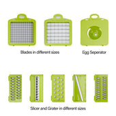 Lade das Bild in den Galerie-Viewer, Intirilife Küchen Gemüseschneider - 35 x 12 x 12 cm - Verstellbarer Multischneider Allesschneider mit verschiedenen Aufsätzen zum Schneiden Schälen Raspeln Hobeln von Gemüse Obst Fleisch etc.