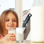 Lade das Bild in den Galerie-Viewer, Intirilife Faltbares Küchenthermometer SCHWARZ– Digitales wasserdichtes, magnetisches Thermometer mit LCD-Display, Alarmfunktion, Auto-Off, °C/°F, Sofort-Auslese für Kochen Grillen Backen