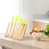 Lade das Bild in den Galerie-Viewer, Intirilife Magnetisches Messerbrett in BAMBUS BRAUN - 30 x 18 x 19 cm - Holz Messerblock aus Bambus mit Magnet zur platzsparenden Aufbewahrung von Messern und Küchenutensilien