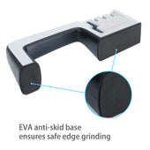 Lade das Bild in den Galerie-Viewer, Intirilife Messerschärfer in SCHWARZ - 24x6x9 cm - 4-in-1 Messerschleifer aus Edelstahl für Scheren und Küchenmesser - Geeignet für Stahl und Keramik Grob und Feinschliff mit rutschfester Unterseite