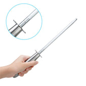 Lade das Bild in den Galerie-Viewer, Intirilife Wetzstab Messerschärfer Silber 35 x 4 cm – Edelstahl Wetzstahl Messerschleifer für Messer, Klingen, Scheren – Manueller Schleifstab/Schleifstahl für Profi & Haushalt, Küche, rostfrei