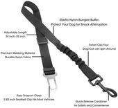 Lade das Bild in den Galerie-Viewer, Intirilife Hunde Sicherheitsgurt in SCHWARZ - 89 - 61 cm Länge - Elastischer Auto Hundegurt für alle Hunderassen kompatibel mit allen Autos - Einstellbarer Anschnallgurt für Hunde bei Autofahrten