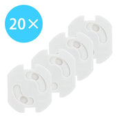 Lade das Bild in den Galerie-Viewer, Intirilife Klebe Steckdosen Abdeckung in WEISS - 3.7 x 3 cm - 20er Set Steckdosenschutz zum Kleben mit Drehmechanik für besseren Schutz - Steckdosensicherung