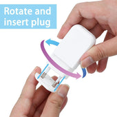 Lade das Bild in den Galerie-Viewer, Intirilife Klebe Steckdosen Abdeckung in WEISS - 3.7 x 3 cm - 20er Set Steckdosenschutz zum Kleben mit Drehmechanik für besseren Schutz - Steckdosensicherung