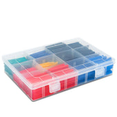 Lade das Bild in den Galerie-Viewer, Intirilife 560er Box Schrumpfschläuche in 12 GRÖßEN - 13/10/7/6/5/4/3.5/3/2.5/2/1.5/1 x 4.5 cm - 560 teiliges Flammwidriges Schrumpfschlauch Set in verschiedenen Größen