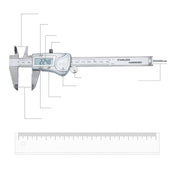 Lade das Bild in den Galerie-Viewer, Intirilife Digitaler Messschieber in SILBER - 150mm / 6 Zoll IPX54 Wasserdichte Edelstahl Schieblehre Hochpräzises Profi-Messgerät mit LCD-Display für Abstände, Tiefenmaß und Durchmesser
