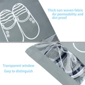 Lade das Bild in den Galerie-Viewer, Intirilife 3x Schuhbeutel in GRAU - Set mit 3 Schuhsäcken mit transparentem Fenster und Zugband aus staub- und wasserabweisendem Vliesstoff - Schuh Organizer Aufbewahrung