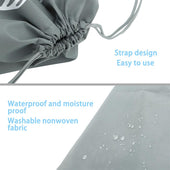 Lade das Bild in den Galerie-Viewer, Intirilife 3x Schuhbeutel in GRAU - Set mit 3 Schuhsäcken mit transparentem Fenster und Zugband aus staub- und wasserabweisendem Vliesstoff - Schuh Organizer Aufbewahrung