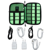 Lade das Bild in den Galerie-Viewer, Intirilife Elektronik Organizer in SCHWARZ - 26 x 20 x 2 cm - Nylon Tasche mit Netz Fach und zahlreichen Fächern perfekt geeignet für Elektrozubehör wie Kopfhörer, USB Stick, Ladekabel uvm.