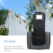 Lade das Bild in den Galerie-Viewer, Intirilife Aufklappbare Kosmetiktasche in GRAU - 27 x 13 x 27.5 cm - Aufhängbarer Polyester Kulturbeutel Reisekoffer mit Tragegriff, Reißverschlüssen, Netz Fächern, Innentaschen und Außentaschen