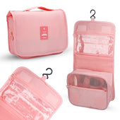 Lade das Bild in den Galerie-Viewer, Intirilife Wasserfeste Kosmetiktasche in APRICOT ROSA - 24 x 8.5 x 20 cm - Wasserabweisende aufklappbare Kultur Reisetasche mit zahlreichen Innenfächern und Reißverschluss