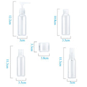 Lade das Bild in den Galerie-Viewer, Intirilife Flaschen Set in WEISS TRANSPARENT - 21 x 4 x 13 cm - 6 teiliges Set mit 4 Flaschen und 2 Behältern zum Nachfüllen, zum Reisen, für Pröbchen etc. TSA Genehmigtes Gepäck