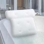 Lade das Bild in den Galerie-Viewer, Intirilife Wannenkissen in WEISS - 36 x 38 cm - Spa Badewannen Kopfkissen aus wasserabweisendem Stoff - Ergonomischer Form und starken Saugknöpfe für besten Komfort
