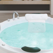 Lade das Bild in den Galerie-Viewer, Intirilife Wannenkissen in WEISS - 36 x 38 cm - Spa Badewannen Kopfkissen aus wasserabweisendem Stoff - Ergonomischer Form und starken Saugknöpfe für besten Komfort