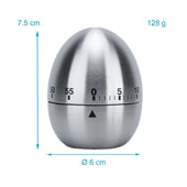 Lade das Bild in den Galerie-Viewer, Intirilife Eieruhr in SILBER - 6 x 7.5 cm - Rostfreier Edelstahl Küchentimer in elegantem Eierform Design - Kurzzeitwecker für die Küche bis 55 Minuten