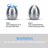 Lade das Bild in den Galerie-Viewer, Intirilife Eieruhr in SILBER - 6 x 7.5 cm - Rostfreier Edelstahl Küchentimer in elegantem Eierform Design - Kurzzeitwecker für die Küche bis 55 Minuten