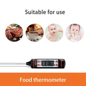 Lade das Bild in den Galerie-Viewer, Intirilife Thermometer in SCHWARZ - 25 x 2 cm - Elektronisches Thermometer zum Messen von Temperaturen - Digitales Temperaturmessgerät