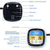 Lade das Bild in den Galerie-Viewer, Intirilife Barbecue Thermometer in WEISS - 7 x 7 cm - Digitales BBQ Thermometer mit Timer zum Grillen und Kochen - Elektronisches Temperaturmessgerät Grillthermometer