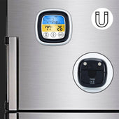 Lade das Bild in den Galerie-Viewer, Intirilife Barbecue Thermometer in WEISS - 7 x 7 cm - Digitales BBQ Thermometer mit Timer zum Grillen und Kochen - Elektronisches Temperaturmessgerät Grillthermometer