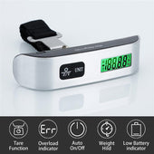 Lade das Bild in den Galerie-Viewer, Intirilife Digitale Kofferwaage in SCHWARZ - Elektronische Gepäckwaage zum Wiegen von Koffern, Handgepäck, Reisetaschen - Tragbare Handwaage Hängewaage