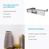 Lade das Bild in den Galerie-Viewer, Intirilife Toilettenpapierhalter ohne Ablage in SILBER - 15 x 12 x 12 cm - Edelstahl Papierhalterung ohne Ablage zum Bohren - WC Papier Rollenhalter Handtuchhalter