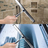 Lade das Bild in den Galerie-Viewer, Intirilife Fensterabzieher in SILBER - 26 x 3 x 17 cm - Scheibenwischer mit Saugnapf Halterung ohne Bohren aus Edelstahl und Zinklegierung - Perfekt geeignet für Scheiben, Fliesen uvm.