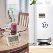 Lade das Bild in den Galerie-Viewer, Intirilife Digitaler Timer in Holz - Optik - 9 x 3 x 7 cm - Küchenuhr Kurzzeitmesser Eieruhr in Holzoptik mit LCD Display - Stoppuhr Küchentimer Wecker Alarm Uhr Kochuhr