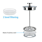 Lade das Bild in den Galerie-Viewer, Intirilife Kaffeekanne in SILBER - 1 Liter Füllmenge - 23x15x12 cm - Kaffeebereiter nach französischem Pressensystem aus Edelstahl mit Filter Pressstempelkanne Kaffeemaschine Kaffeepresse Frech Press