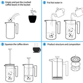 Lade das Bild in den Galerie-Viewer, Intirilife Kaffeekanne in SILBER - 1 Liter Füllmenge - 23x15x12 cm - Kaffeebereiter nach französischem Pressensystem aus Edelstahl mit Filter Pressstempelkanne Kaffeemaschine Kaffeepresse Frech Press