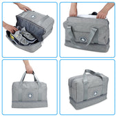 Lade das Bild in den Galerie-Viewer, Intirilife Wasserfeste Reisetasche in GRAU - 40 x 17 x 30 cm -Geräumige Textil Tasche aus wasserabweisendem Oxford Gewebe perfekt geeignet für Ausflüge, Urlaub, Reisen uvm.